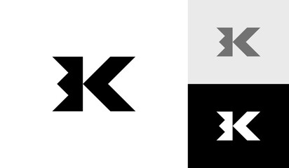 Letter K initial monogram with crown shape logo design vector