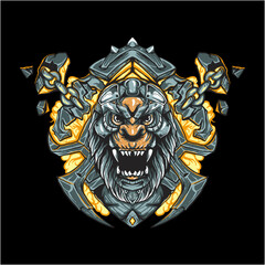 Fototapeta premium monkey head illustration