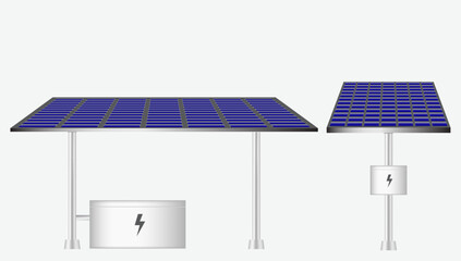 solar battery panel isolated on white background