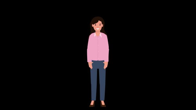 Girl Standing With Arms Crossed Alpha MOV