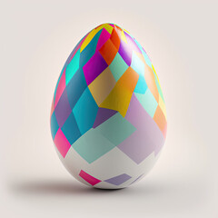 Obraz premium Colorful easter egg created with generative AI