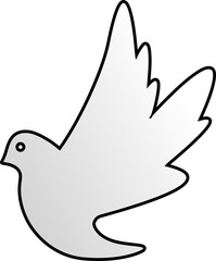 White pigeon bird flying icon drawing icon PNG