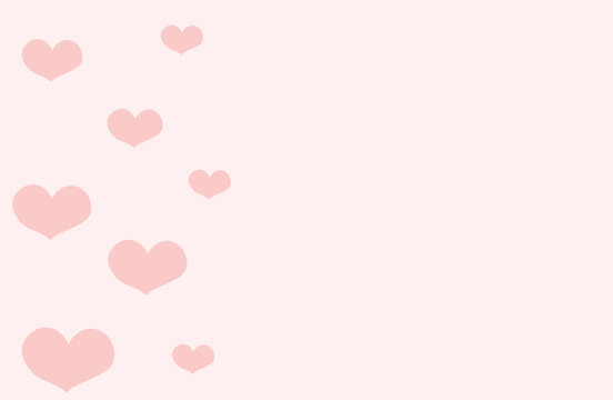 Valentines and Mothers Day card background banner. Engagement wallpaper with pink hearts.