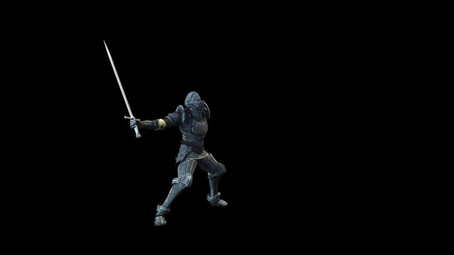Knight strikes with a great sword