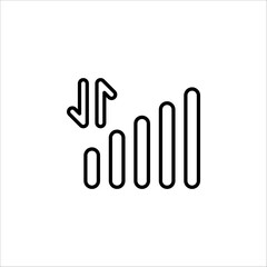 status bar icon. flat illustration of signal vector icon isolated on white background