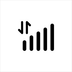 status bar icon. flat illustration of signal vector icon isolated on white background