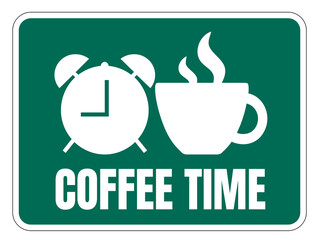 Coffee time concept design on transparent background. Time to have a coffee break, relax and cheer up.