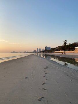 Sunrise over sea at Hua Hin Thailand 