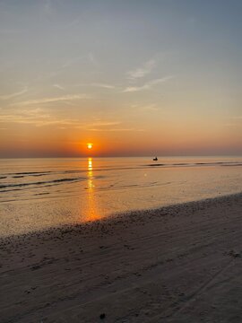 Sunrise over sea at Hua Hin Thailand 