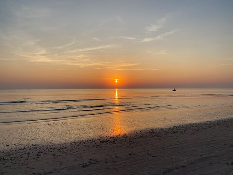 Sunrise over sea at Hua Hin Thailand 