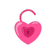 A shiny heart padlock. Pink heart lock