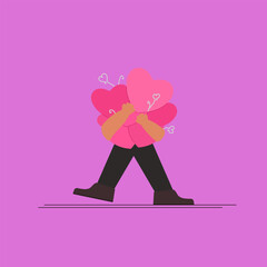 A person hugging a simple heart shape. valentines gift