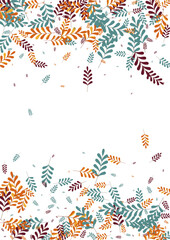 Golden Leaves Background White Vector. Leaf Elm Texture. Gold Plant. Green Foliage Object. Material Set.