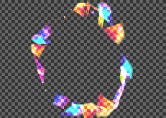 Bright Particle Background Transparent Vector. Element Layer Wallpaper. Yellow Lens Texture. Blue Digital. Twinkle Sunshine Design.