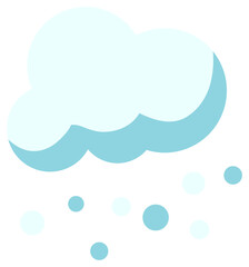Clouds with snow in winter, cartoon illustration.