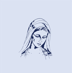 THESE HIGH QUALITY MOTHER MARIA VECTOR FOR USING VARIOUS TYPES OF DESIGN WORKS LIKE T-SHIRT, LOGO, TATTOO AND HOME WALL DESIGN
