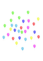 Red Toy Background White Vector. Surprise Glossy Template. Colorful Celebration. Blue Confetti. Air Light Illustration.