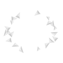Hoar Pyramid Background White Vector. Triangular Elegant Template. Greyscale Isolated Card. Origami 3d. Silver Shard Backdrop.