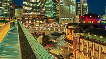 東京駅・ライトアップ夜景
