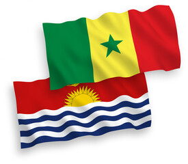 Flags of Republic of Senegal and Republic of Kiribati on a white background