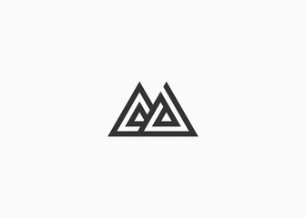 letter cd mountain logo design vector illustration template
