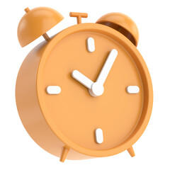 3D alarm clock. 3D illustration.