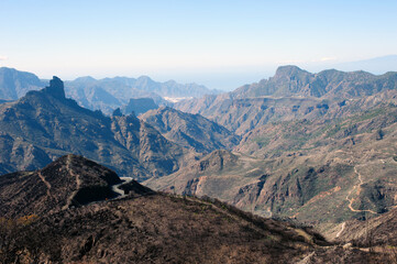 Fototapeta na wymiar View from Cruz de Tejeda on the mountains
