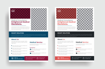 medical corporate business flyer design template