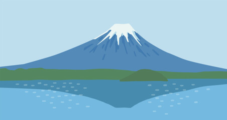 Fototapeta premium 富士山のイラスト