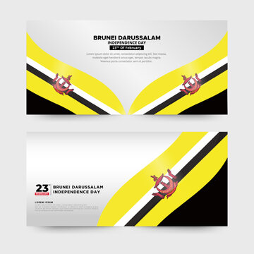 Brunei Darussalam Independence day Design Banner. 23th February Brunei Darussalam Independence Day