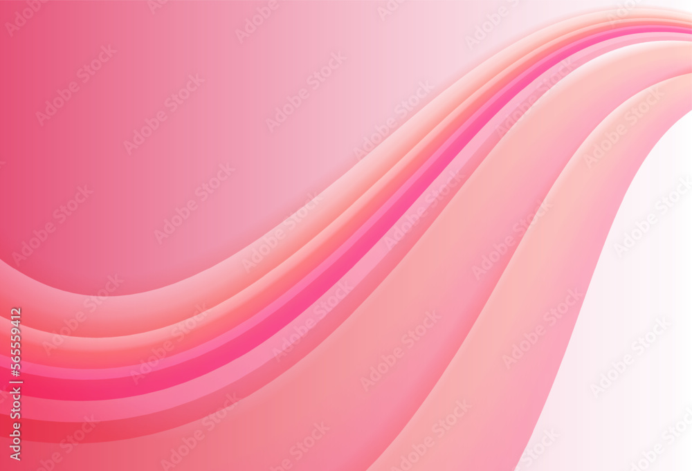 Wall mural smooth pink wavy background vector. pink abstract vector background