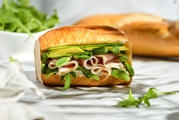 avocado and parma and cheese sandwich