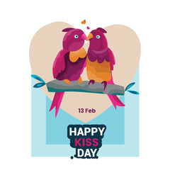 Love bird kiss day for illustration, love, romantic, valentine day,