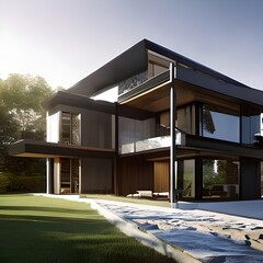 modern house in the summer
