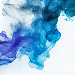 煙や水の中のインクのテクスチャの抽象背景。青と緑のグラデーション。ジェネレーティブAI