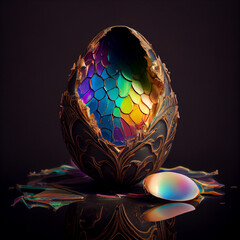 Cracked Rainbow Egg, AI