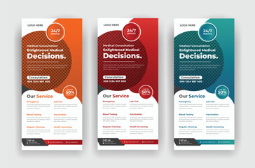 emergency corporate medical roll up banner and healthcare template