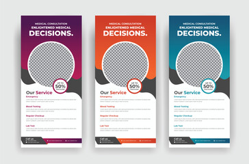 medical corporate business roll up banner design template