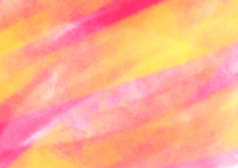 桃みたいなピンクと薄黄色のザラザラしたストロークの見える水彩風の背景素材
