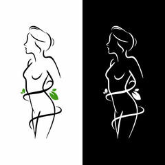 silhouette of a girl in a swimsuit