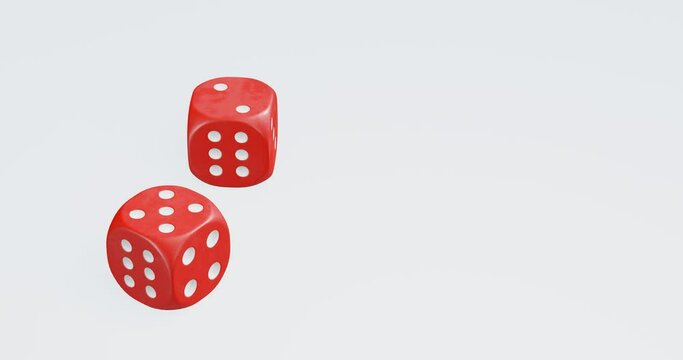 3d render of rolling dices for casino or gambling concept.