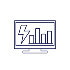 electric consumption line icon on white