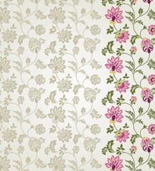 wedding card design, traditional paisley floral pattern , royal India	