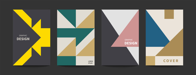 Minimal geometric poster, minimalist cover template