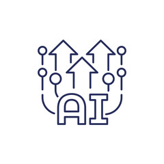 AI technology evolution line icon