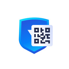 Secure qr code payment vector icon with shield