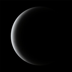 Lunar phase icon. Lunar eclipse cycle stage. Moon on black background. Round shaped celestial. Hand drawn vector illustration