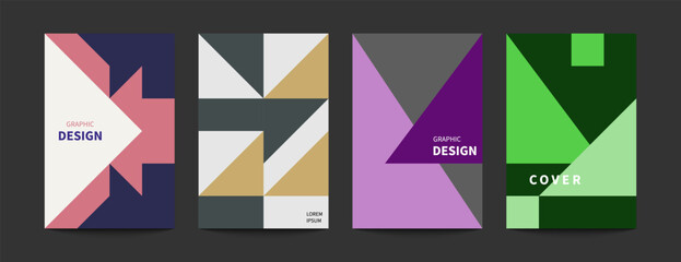 Minimal geometric poster, minimalist cover template