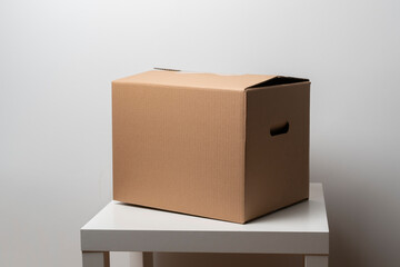 new single cardboard package isolated, blank template