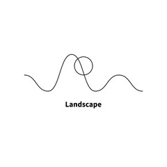 Minimalistic landscape of sea and sun